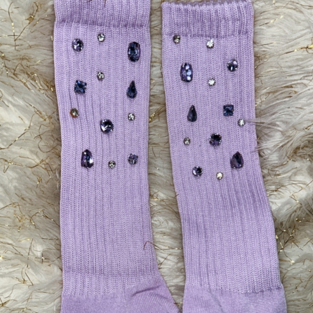 Lavender kids & Womens Bling Slouch Socks
